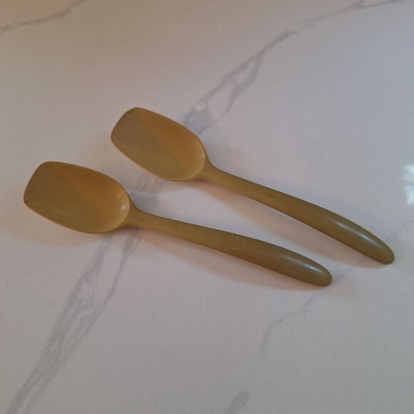 Lille Kirsten Rosti Mepal Denmark Spoons Vintage 7.5 Inch Small Serving Set of 2 - Picture 2 of 8